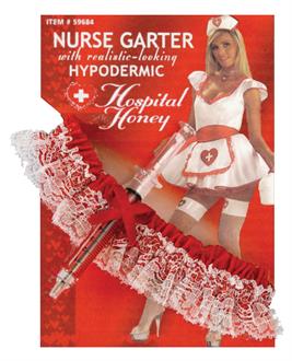 Hospital honey nurse garter with hypodermic