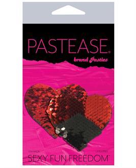 Pastease Double Sequin Hearts - Red/Black
