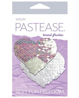 Pastease Color Changing Flip Sequins Heart - Pearl/White