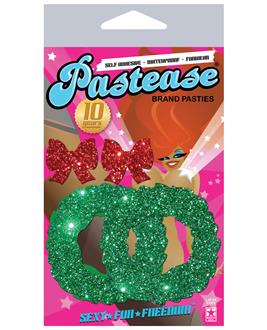 Pastease Glitter Wreath With Red Bow Nipple Covers