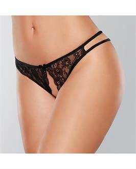 Adore Love Sick Open Lace Panty Black