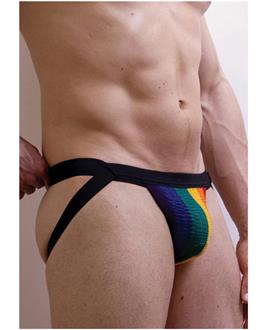 Active man rainbow jock 1 1/4" waistband black