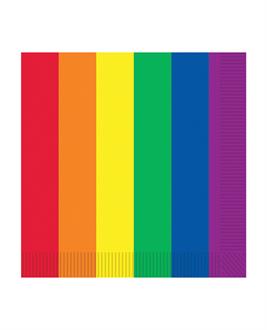 Pride Luncheon Napkins - Rainbow Pack of 16