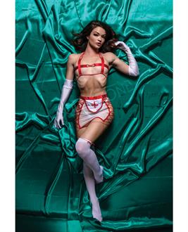 Role Play Naughty Nurse 5 pc Set Red/White