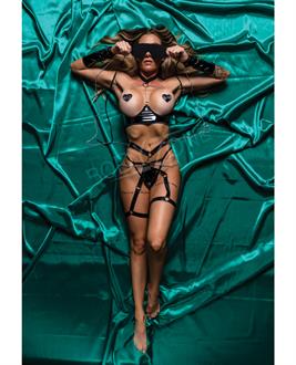 Role Play Bondage Baddie 7 pc Set Black