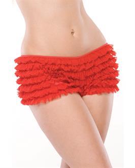 Ruffle Shorts w/Back Bow Detail Red