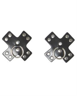 Studded Cross Reusable Pasties - Black