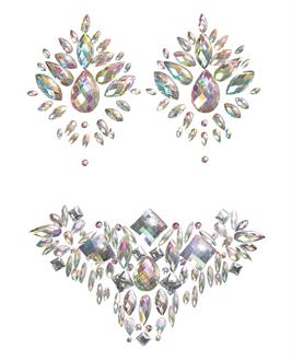 Iridescent Body Gem and Jewel Pasties Set - Multi