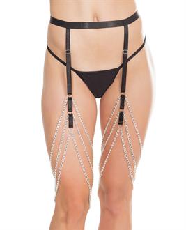 Coquette Darque Elastic and Chain Garterbelt BK