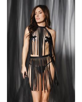 Play Darque Fringe Harness Top and Skirt Black