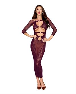 Seamless Gown w/Removable Shrug 2 pc Set - Cherry Lacquer