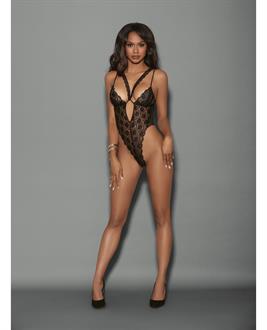 Euphoria Halter Teddiette w/Hose Black