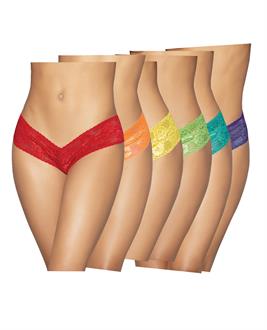 6 pc Low Rise Neon Pride Panty Pack Asst. Colors