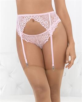 Lace Romance Garterbelt Pink