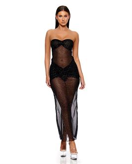 Private Party Glitter Dress with Thong - Black