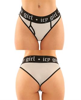 Vibes Buddy Pack Icy Girl Metallic Boy Brief and Lace Thong Black