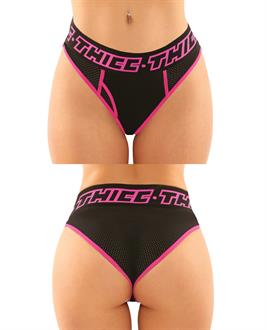 Vibes Buddy Pack Thicc Athletic Mesh Boy Brief and Lace Thong Black/Pnk