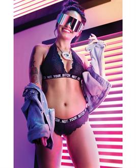 Vibes Not Your Bitch Bralette and Cheeky Panty Black