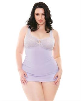 Curve Abigail Underwire Lace Chemise and G-String Lilac