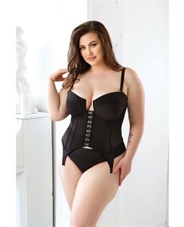 Curve Sloan Cropped Bustier Top and Panty Black