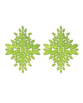 Fantasy UV Reactive Jeweled Pasties - Neon Green