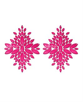 Fantasy UV Reactive Jeweled Pasties - Neon Pink
