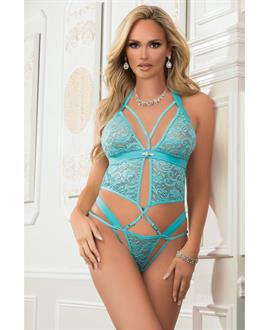 Cut Out Laced Halter Teddy Blue Dreamer