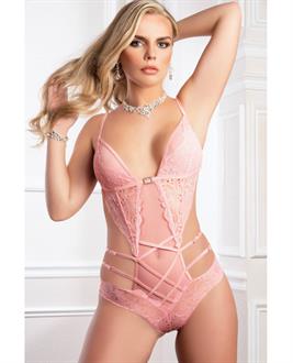 Wonder Teddy w/Curve Framing Straps Baby Pink