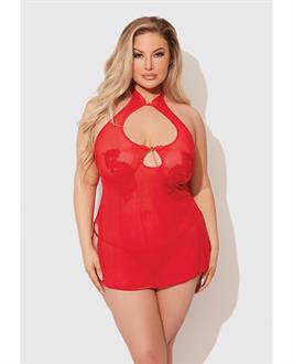 Dragon Mesh and Applique Chemise w/G-String
