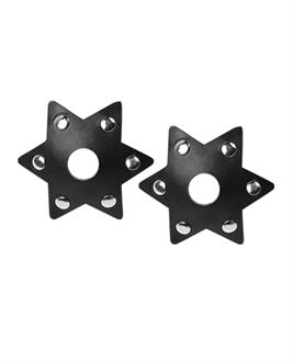 Nipplicious Starstruck  Leather Pasties w/Studs and Nipple Hole - Black