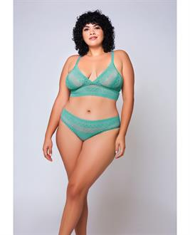 Geometric Lace Bralette and Hipster Teal