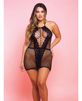 Netted Bad Romance Chemise Black
