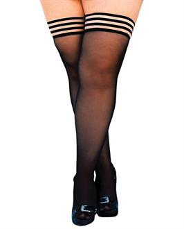 Kix'ies Taylor Silky Sheer Thigh High Black