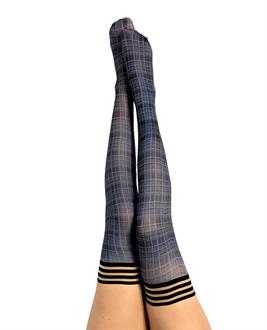 Kix'ies Debbie Plaid Thigh Highs Blue