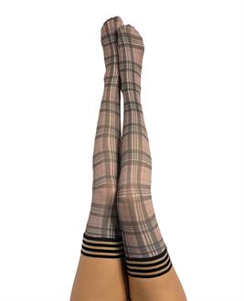 Kix'ies Lori Plaid Thigh Highs Tan
