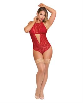 Sugar and Spice Teddy w/Snap Crotch Red