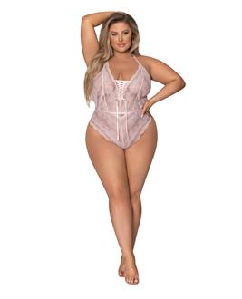 Seabreeze Strappy Back Teddy w/Snap Crotch Blush