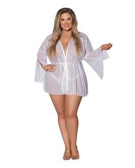 Modern Romance Flowing Short Robe White