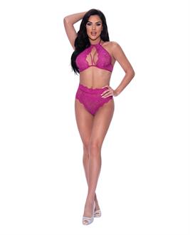 Berrylicious Lace Halter Top and Panty Pink