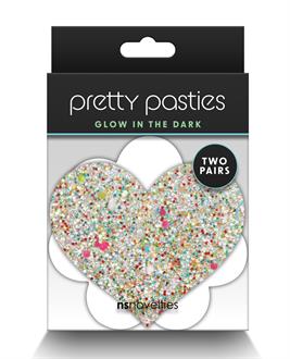 Pretty Pasties Heart and Flower Glow in the Dark - 2 Pair