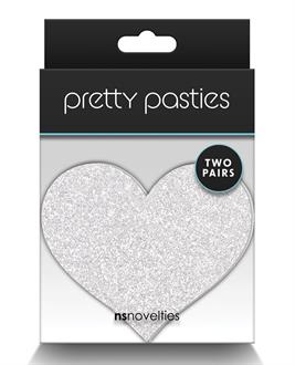 Pretty Pasties Glitter Stars Red/Silver - 2 Pair