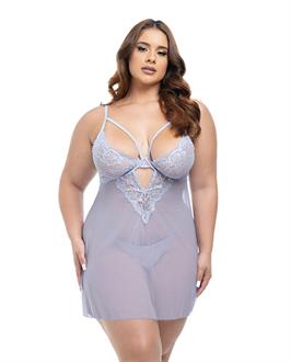 Elsie Lace and Mesh Underwire Babydoll w/G-String