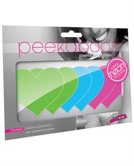 Peekaboos Neon Hearts Pack of 3