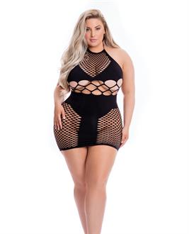 Pink Lipstick Girl Gone Bad Dress Black
