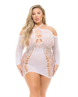Pink Lipstick Animal Inside Dress White
