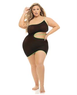 Pink Lipstick All You Need Cut Out Dress Black