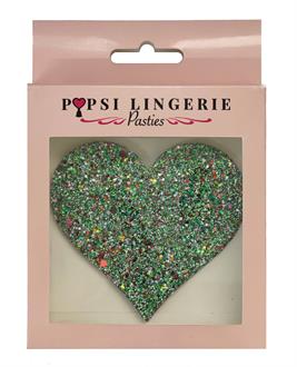 Glow in the Dark Glitter Heart Pasties -