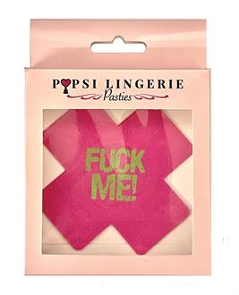 Glow in the Dark Fuck Me Pasties - Pink
