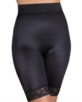 Rago Shapewear Long Leg Shaper w/Gripper Stretch Lace Bottom Black