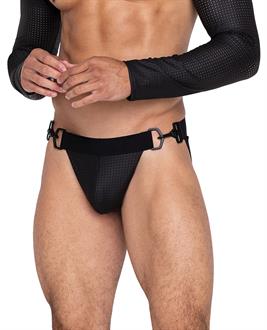 Master Jockstrap w/Hook and Ring Closure and Contoured Pouch Black